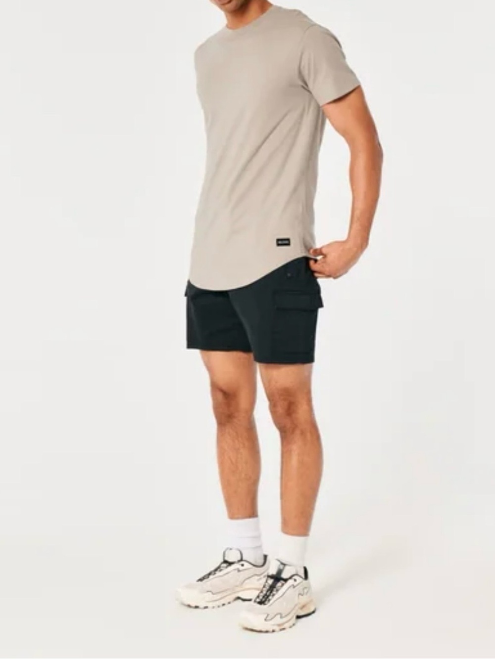 Hollister Retro Y2K Longline Fit Curved Hem Crewneck Tshirt Medium